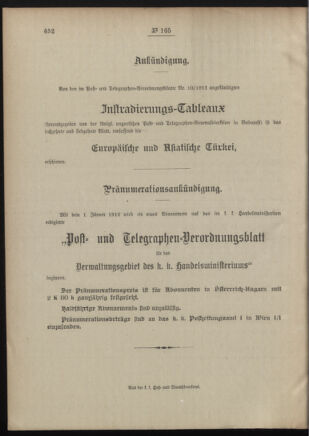 Post- und Telegraphen-Verordnungsblatt für das Verwaltungsgebiet des K.-K. Handelsministeriums 19111219 Seite: 4