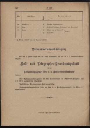 Post- und Telegraphen-Verordnungsblatt für das Verwaltungsgebiet des K.-K. Handelsministeriums 19111228 Seite: 2