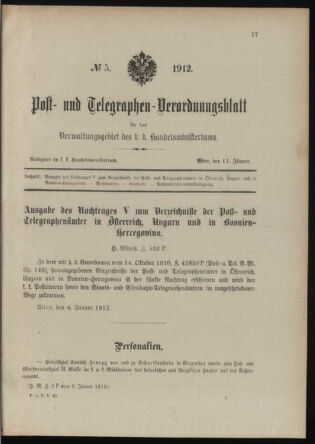 Post- und Telegraphen-Verordnungsblatt für das Verwaltungsgebiet des K.-K. Handelsministeriums