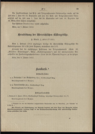 Post- und Telegraphen-Verordnungsblatt für das Verwaltungsgebiet des K.-K. Handelsministeriums 19120112 Seite: 3