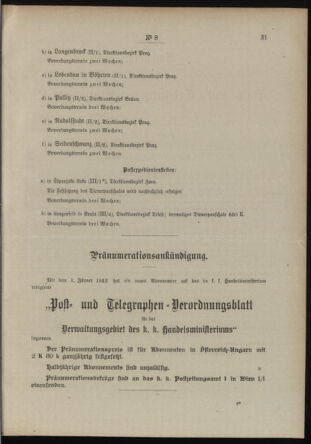 Post- und Telegraphen-Verordnungsblatt für das Verwaltungsgebiet des K.-K. Handelsministeriums 19120117 Seite: 3