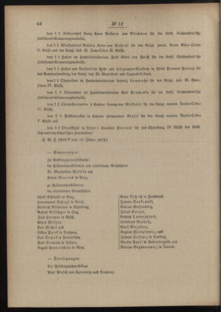 Post- und Telegraphen-Verordnungsblatt für das Verwaltungsgebiet des K.-K. Handelsministeriums 19120125 Seite: 2