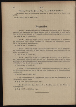 Post- und Telegraphen-Verordnungsblatt für das Verwaltungsgebiet des K.-K. Handelsministeriums 19120130 Seite: 2