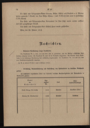 Post- und Telegraphen-Verordnungsblatt für das Verwaltungsgebiet des K.-K. Handelsministeriums 19120216 Seite: 2