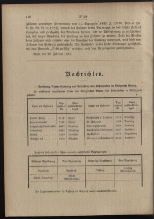 Post- und Telegraphen-Verordnungsblatt für das Verwaltungsgebiet des K.-K. Handelsministeriums 19120301 Seite: 2