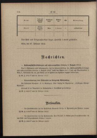 Post- und Telegraphen-Verordnungsblatt für das Verwaltungsgebiet des K.-K. Handelsministeriums 19120304 Seite: 2