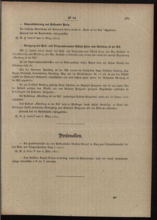 Post- und Telegraphen-Verordnungsblatt für das Verwaltungsgebiet des K.-K. Handelsministeriums 19120314 Seite: 3