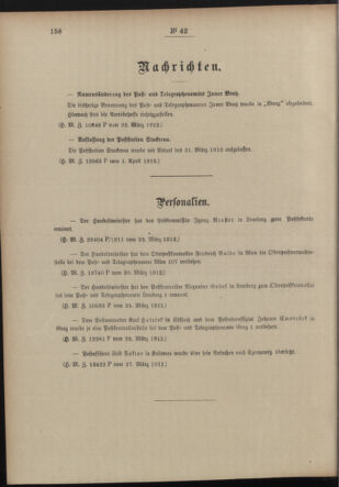 Post- und Telegraphen-Verordnungsblatt für das Verwaltungsgebiet des K.-K. Handelsministeriums 19120405 Seite: 2