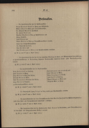 Post- und Telegraphen-Verordnungsblatt für das Verwaltungsgebiet des K.-K. Handelsministeriums 19120413 Seite: 2