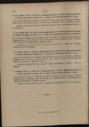 Post- und Telegraphen-Verordnungsblatt für das Verwaltungsgebiet des K.-K. Handelsministeriums 19120422 Seite: 4