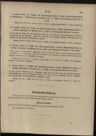 Post- und Telegraphen-Verordnungsblatt für das Verwaltungsgebiet des K.-K. Handelsministeriums 19120426 Seite: 3