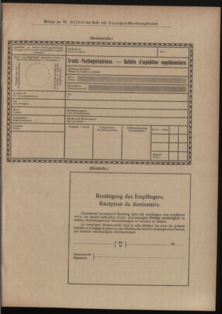 Post- und Telegraphen-Verordnungsblatt für das Verwaltungsgebiet des K.-K. Handelsministeriums 19120430 Seite: 5