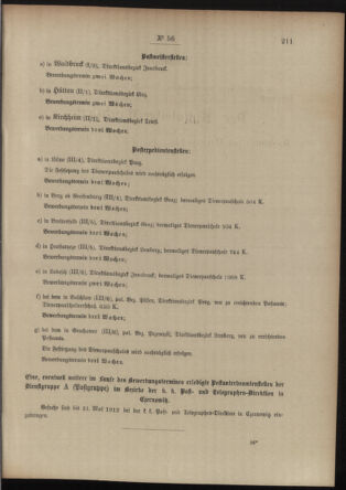 Post- und Telegraphen-Verordnungsblatt für das Verwaltungsgebiet des K.-K. Handelsministeriums 19120506 Seite: 3