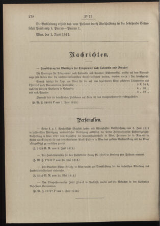 Post- und Telegraphen-Verordnungsblatt für das Verwaltungsgebiet des K.-K. Handelsministeriums 19120612 Seite: 2