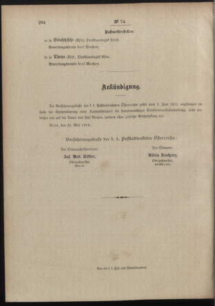 Post- und Telegraphen-Verordnungsblatt für das Verwaltungsgebiet des K.-K. Handelsministeriums 19120614 Seite: 4