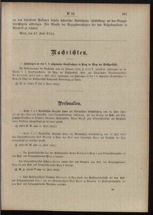 Post- und Telegraphen-Verordnungsblatt für das Verwaltungsgebiet des K.-K. Handelsministeriums 19120620 Seite: 3