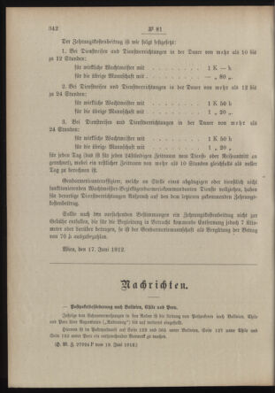 Post- und Telegraphen-Verordnungsblatt für das Verwaltungsgebiet des K.-K. Handelsministeriums 19120627 Seite: 2