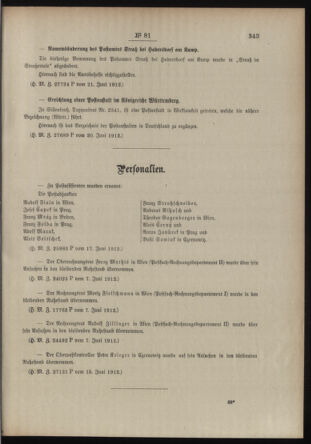 Post- und Telegraphen-Verordnungsblatt für das Verwaltungsgebiet des K.-K. Handelsministeriums 19120627 Seite: 3