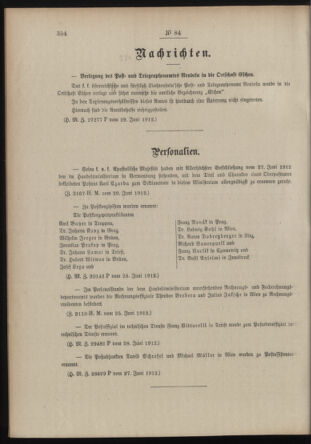 Post- und Telegraphen-Verordnungsblatt für das Verwaltungsgebiet des K.-K. Handelsministeriums 19120705 Seite: 2