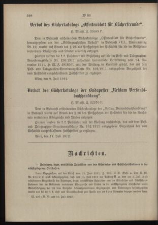 Post- und Telegraphen-Verordnungsblatt für das Verwaltungsgebiet des K.-K. Handelsministeriums 19120722 Seite: 2