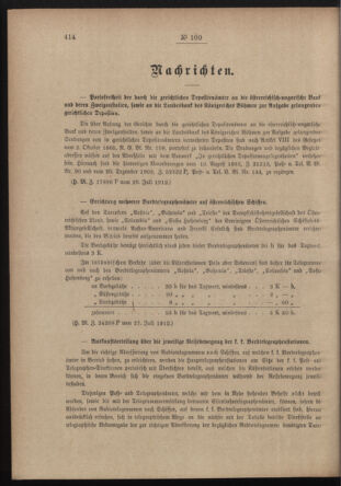 Post- und Telegraphen-Verordnungsblatt für das Verwaltungsgebiet des K.-K. Handelsministeriums 19120801 Seite: 2