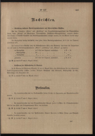 Post- und Telegraphen-Verordnungsblatt für das Verwaltungsgebiet des K.-K. Handelsministeriums 19120819 Seite: 3