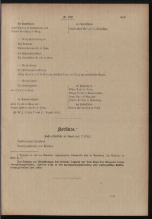 Post- und Telegraphen-Verordnungsblatt für das Verwaltungsgebiet des K.-K. Handelsministeriums 19120822 Seite: 3