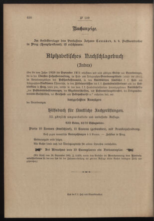 Post- und Telegraphen-Verordnungsblatt für das Verwaltungsgebiet des K.-K. Handelsministeriums 19120822 Seite: 4