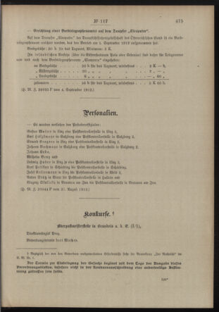 Post- und Telegraphen-Verordnungsblatt für das Verwaltungsgebiet des K.-K. Handelsministeriums 19120910 Seite: 3