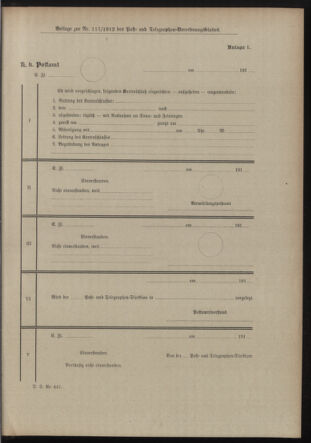 Post- und Telegraphen-Verordnungsblatt für das Verwaltungsgebiet des K.-K. Handelsministeriums 19120910 Seite: 5