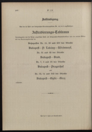 Post- und Telegraphen-Verordnungsblatt für das Verwaltungsgebiet des K.-K. Handelsministeriums 19120911 Seite: 4