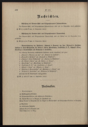 Post- und Telegraphen-Verordnungsblatt für das Verwaltungsgebiet des K.-K. Handelsministeriums 19120919 Seite: 2