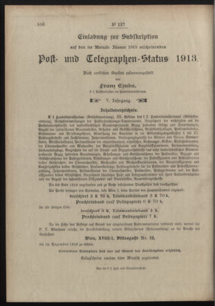 Post- und Telegraphen-Verordnungsblatt für das Verwaltungsgebiet des K.-K. Handelsministeriums 19121003 Seite: 4