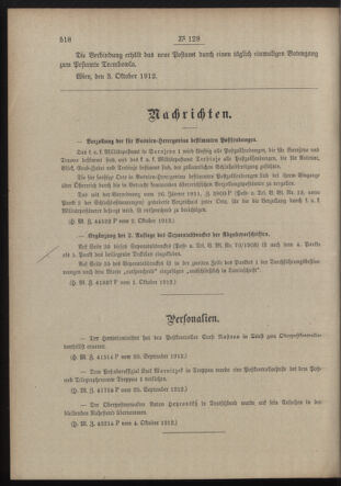 Post- und Telegraphen-Verordnungsblatt für das Verwaltungsgebiet des K.-K. Handelsministeriums 19121010 Seite: 2