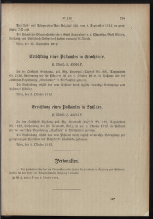 Post- und Telegraphen-Verordnungsblatt für das Verwaltungsgebiet des K.-K. Handelsministeriums 19121012 Seite: 3