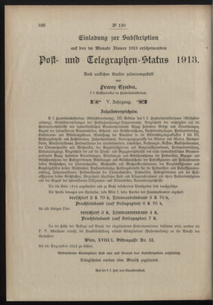 Post- und Telegraphen-Verordnungsblatt für das Verwaltungsgebiet des K.-K. Handelsministeriums 19121012 Seite: 4