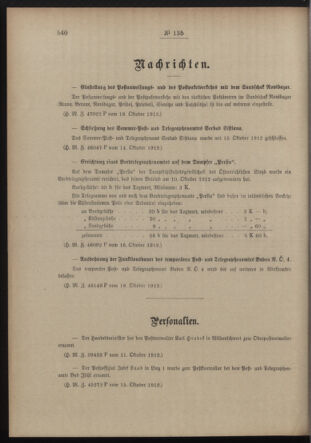 Post- und Telegraphen-Verordnungsblatt für das Verwaltungsgebiet des K.-K. Handelsministeriums 19121022 Seite: 2