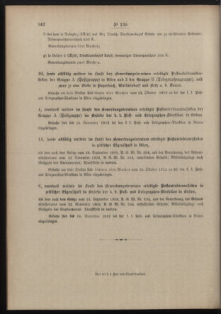 Post- und Telegraphen-Verordnungsblatt für das Verwaltungsgebiet des K.-K. Handelsministeriums 19121022 Seite: 4