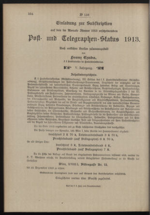 Post- und Telegraphen-Verordnungsblatt für das Verwaltungsgebiet des K.-K. Handelsministeriums 19121026 Seite: 2