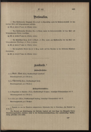 Post- und Telegraphen-Verordnungsblatt für das Verwaltungsgebiet des K.-K. Handelsministeriums 19121031 Seite: 3