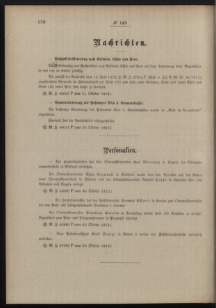 Post- und Telegraphen-Verordnungsblatt für das Verwaltungsgebiet des K.-K. Handelsministeriums 19121106 Seite: 2