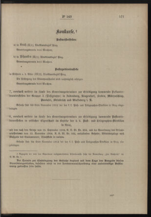 Post- und Telegraphen-Verordnungsblatt für das Verwaltungsgebiet des K.-K. Handelsministeriums 19121106 Seite: 3