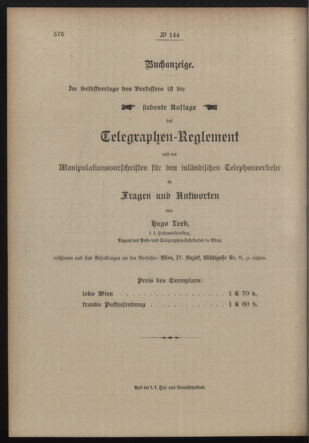 Post- und Telegraphen-Verordnungsblatt für das Verwaltungsgebiet des K.-K. Handelsministeriums 19121108 Seite: 4