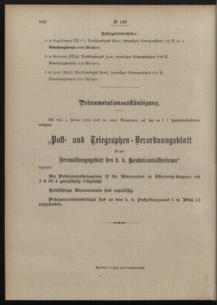 Post- und Telegraphen-Verordnungsblatt für das Verwaltungsgebiet des K.-K. Handelsministeriums 19121210 Seite: 4