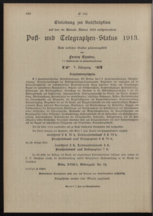 Post- und Telegraphen-Verordnungsblatt für das Verwaltungsgebiet des K.-K. Handelsministeriums 19121212 Seite: 4