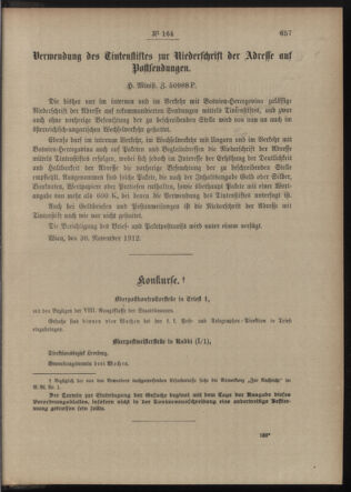 Post- und Telegraphen-Verordnungsblatt für das Verwaltungsgebiet des K.-K. Handelsministeriums 19121217 Seite: 3