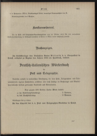 Post- und Telegraphen-Verordnungsblatt für das Verwaltungsgebiet des K.-K. Handelsministeriums 19121218 Seite: 3