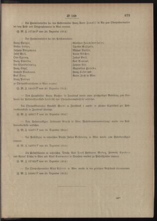 Post- und Telegraphen-Verordnungsblatt für das Verwaltungsgebiet des K.-K. Handelsministeriums 19121230 Seite: 3