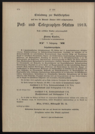 Post- und Telegraphen-Verordnungsblatt für das Verwaltungsgebiet des K.-K. Handelsministeriums 19121230 Seite: 4