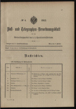 Post- und Telegraphen-Verordnungsblatt für das Verwaltungsgebiet des K.-K. Handelsministeriums